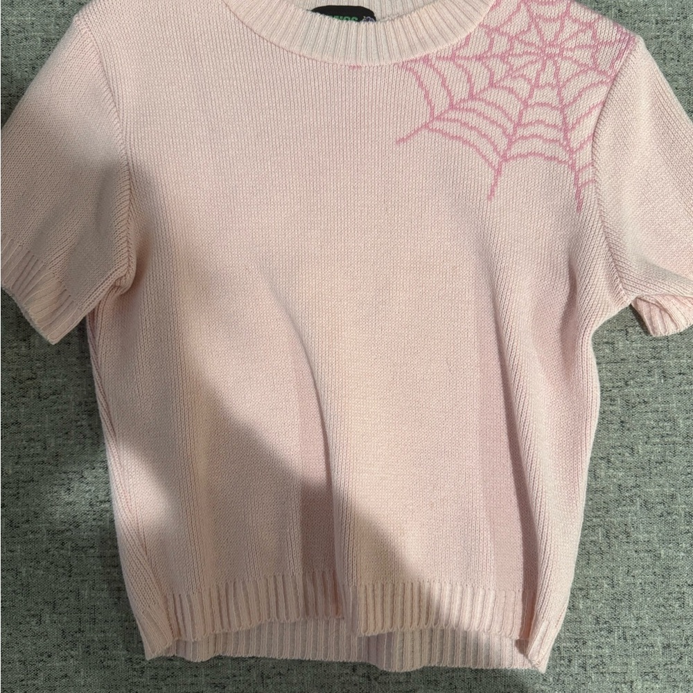 Vintage inspired spider web knitted top